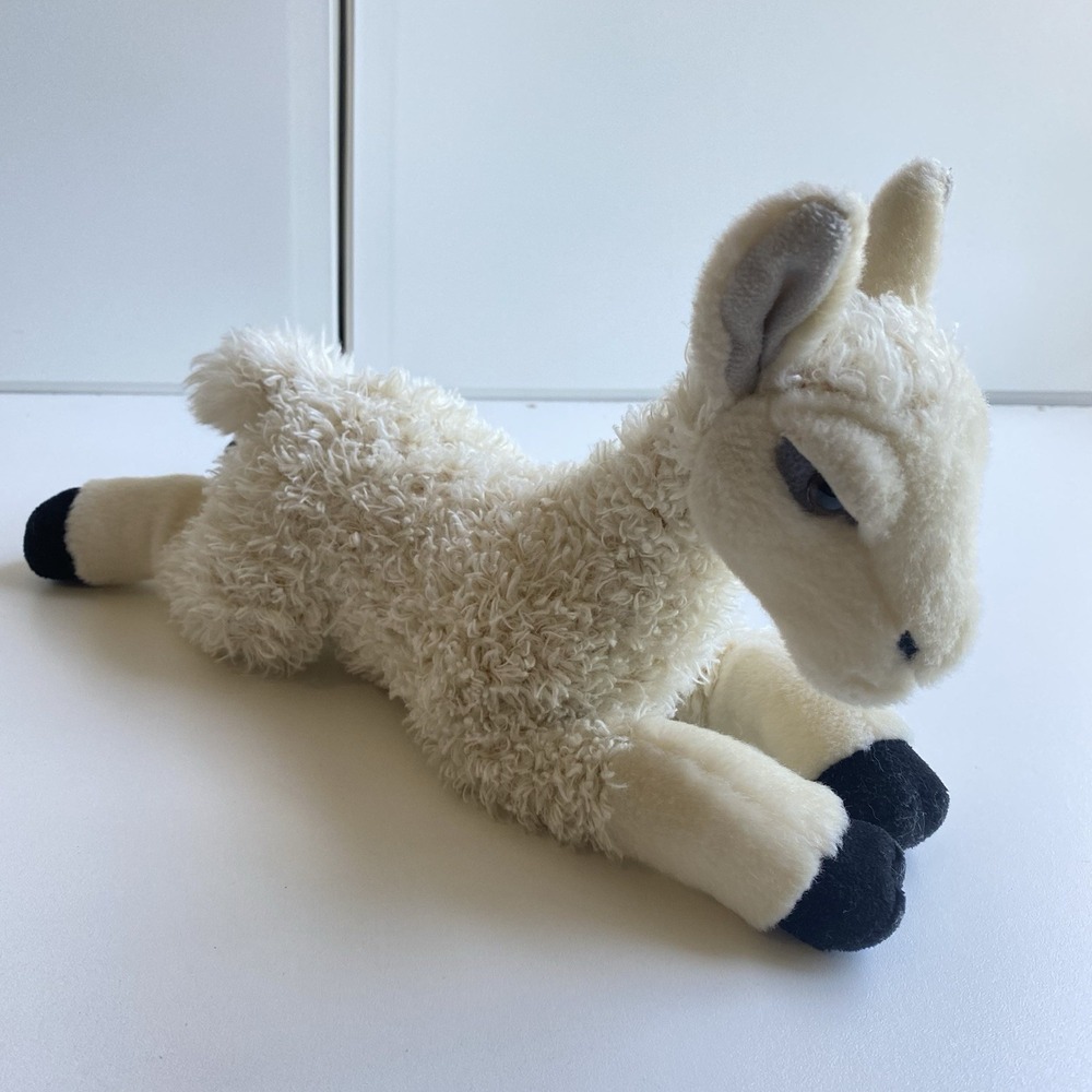 AURORA World LLAMA‎ 12" Laying Plush Alpaca White cream farm plush toy